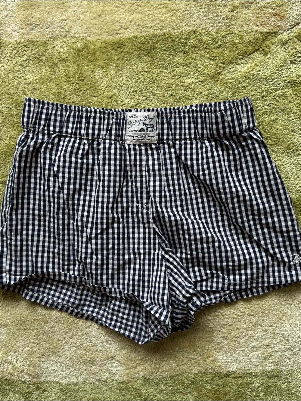 Navy Gingham Boxer Shorts